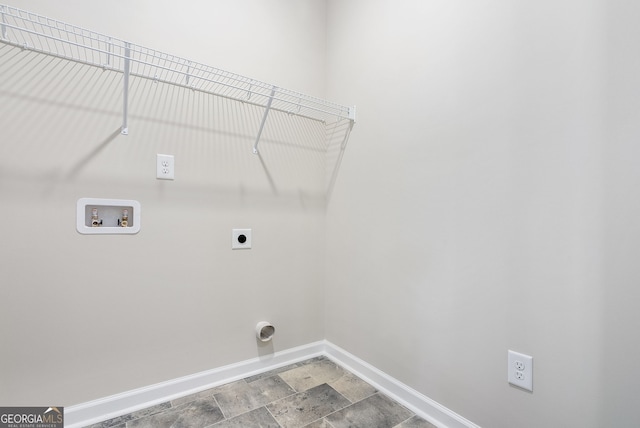 washroom featuring hookup for an electric dryer and hookup for a washing machine