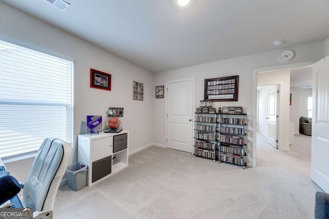 view of carpeted office