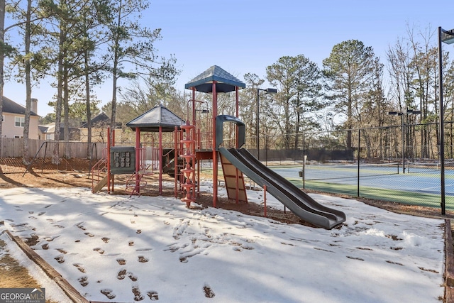 view of play area with tennis court