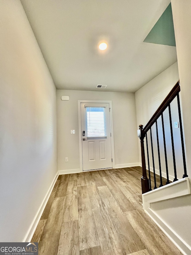 entryway featuring light hardwood / wood-style flooring