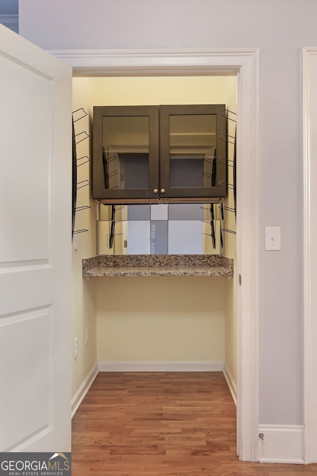 interior space with light hardwood / wood-style flooring