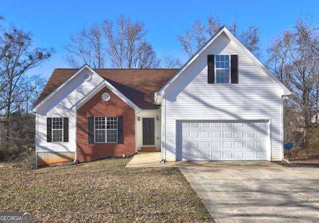 view of front of home with a garage