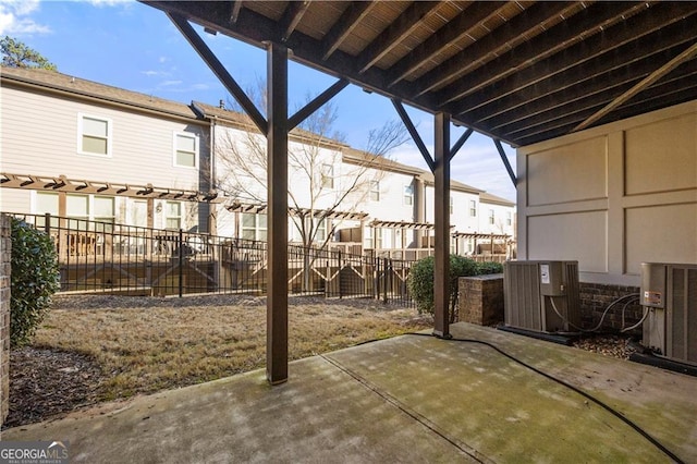 view of patio with central AC