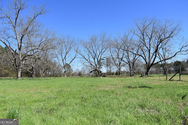 view of yard with a rural view