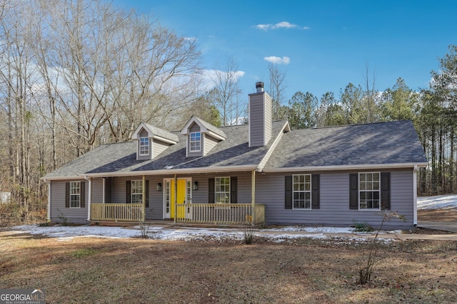 cape cod home with covered porch