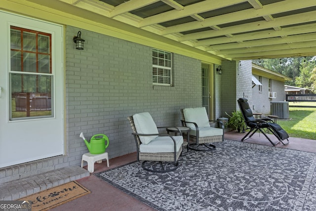 view of patio / terrace featuring central AC