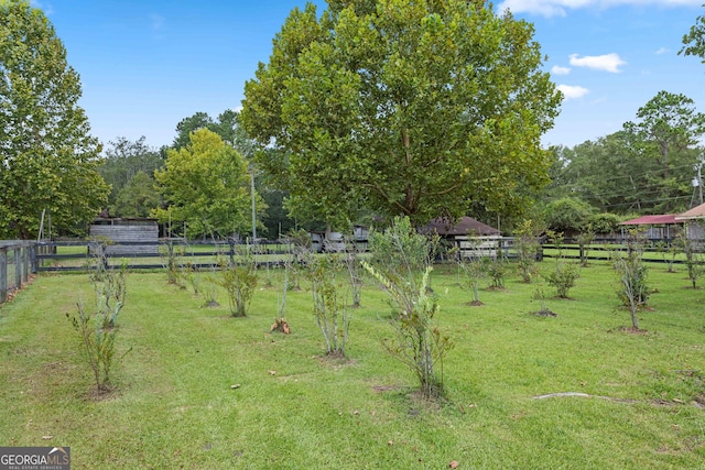 view of yard featuring a rural view