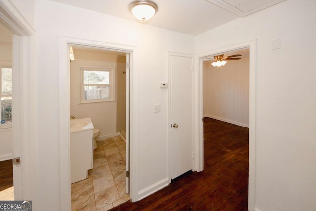 hallway featuring hardwood / wood-style floors