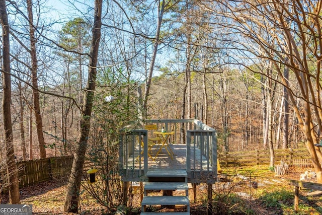 exterior space featuring a wooden deck