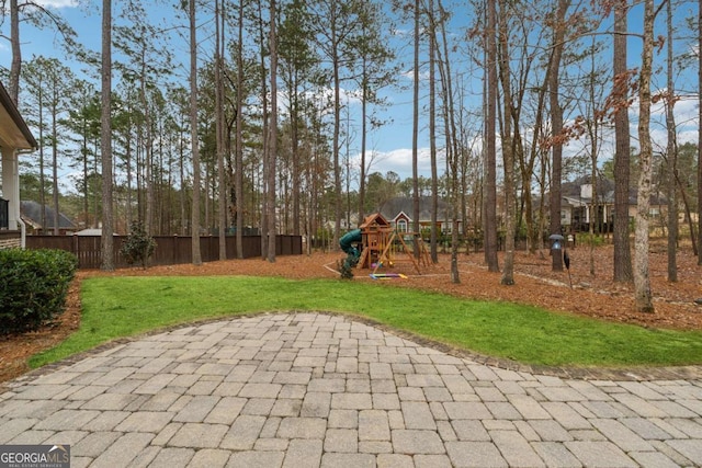 exterior space featuring a playground