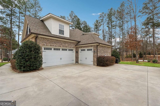 view of home's exterior featuring a garage