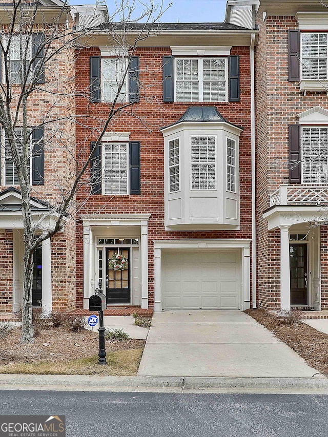 view of property with a garage