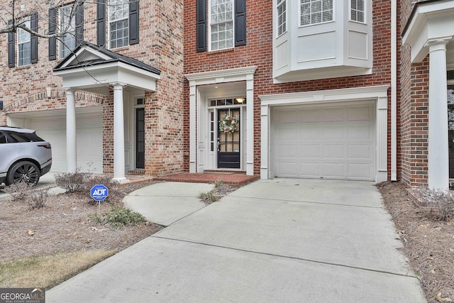 property entrance featuring a garage