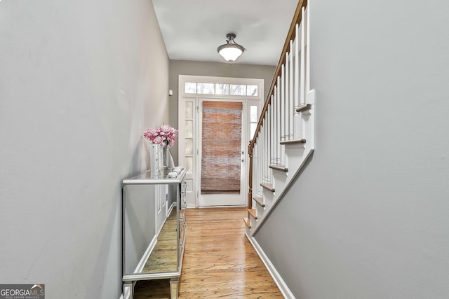 foyer featuring light hardwood / wood-style floors