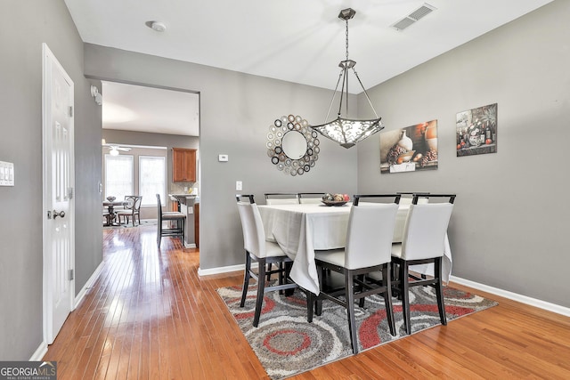 dining area featuring light hardwood / wood-style flooring