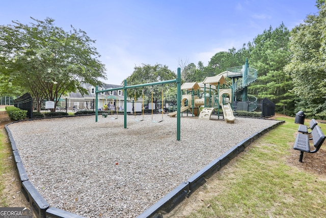 view of jungle gym