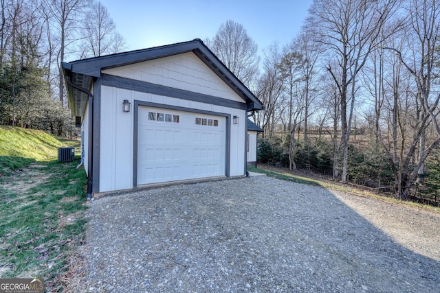 garage featuring central AC unit