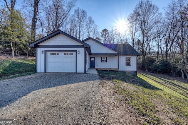 ranch-style home with a garage