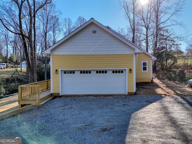 view of garage