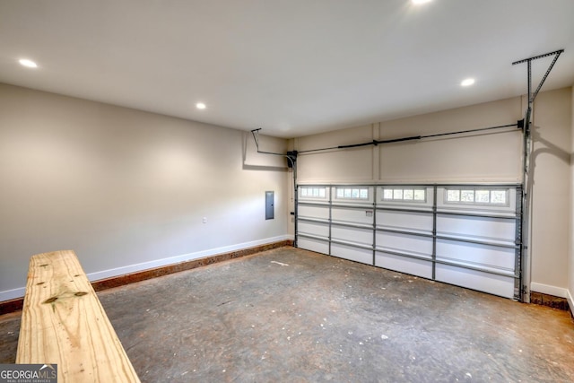 garage featuring electric panel