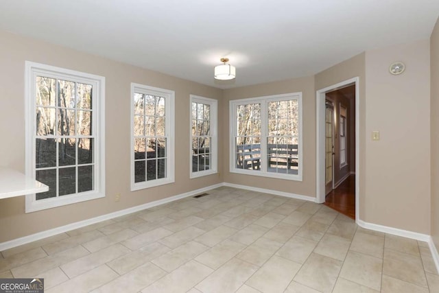 view of unfurnished sunroom