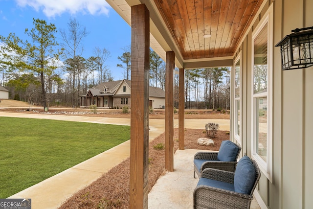 view of patio with covered porch