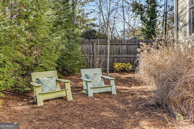 view of yard with fence