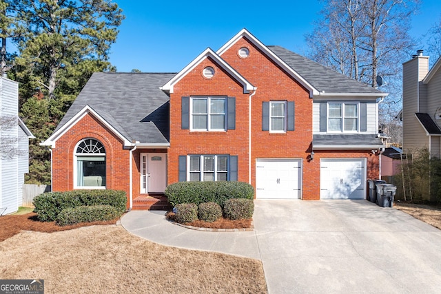 view of property featuring a garage