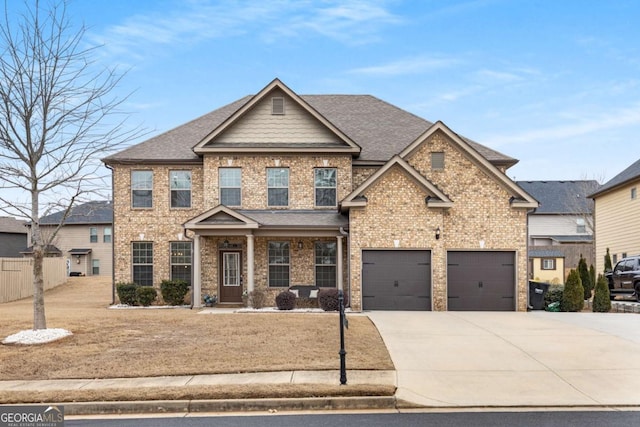 craftsman-style house with a garage