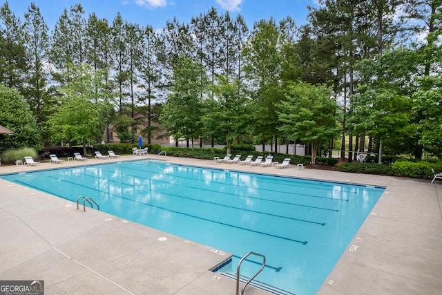 view of pool with a patio