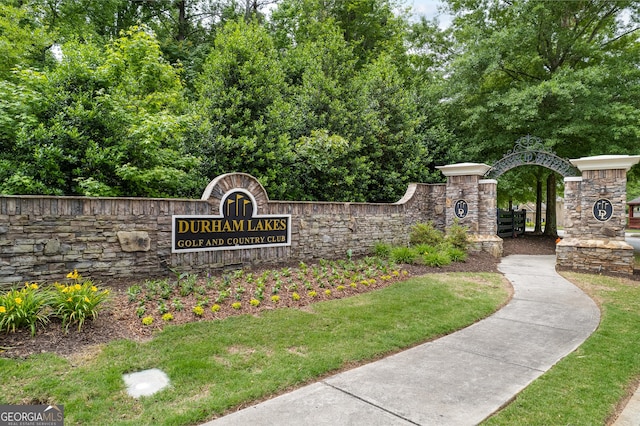 view of community sign