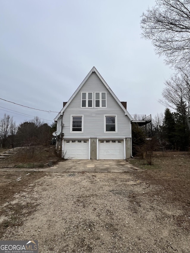 view of home's exterior with a garage