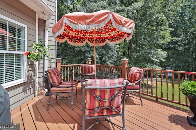 view of wooden deck