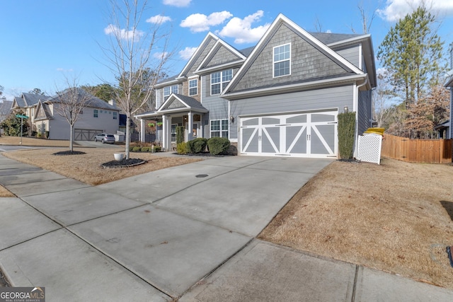 view of front of home with a garage