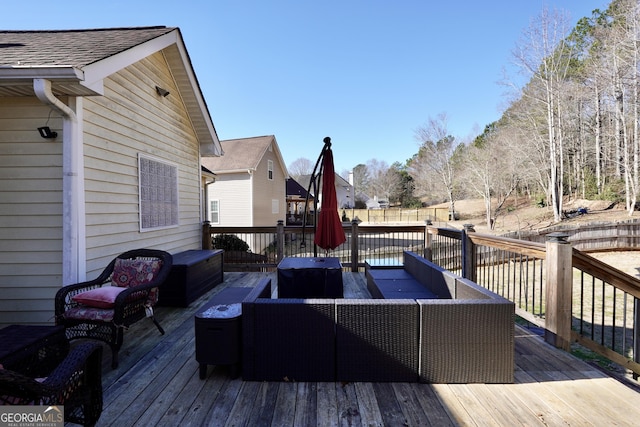 deck with outdoor lounge area