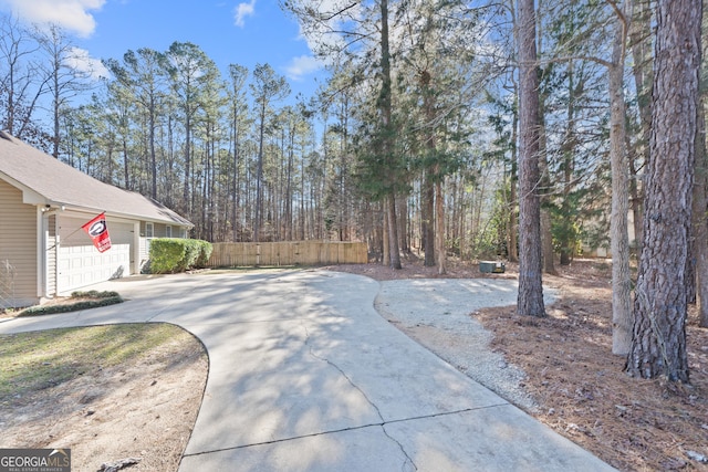 view of patio / terrace with a garage