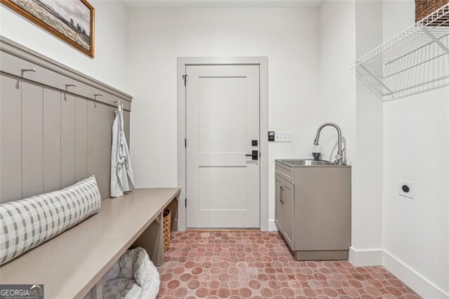 mudroom featuring sink