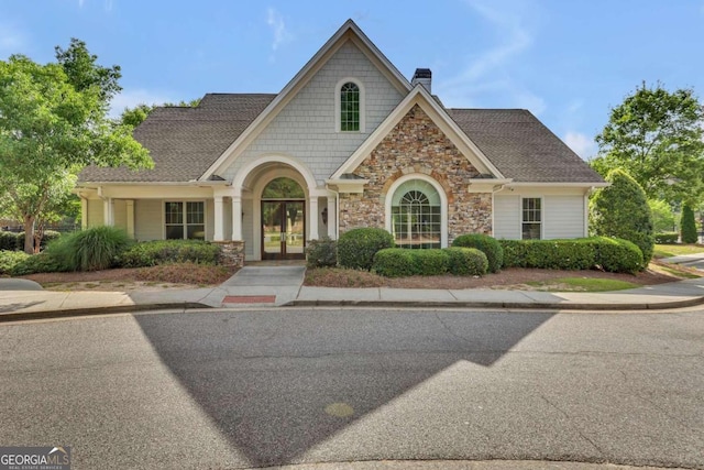view of front of house with french doors