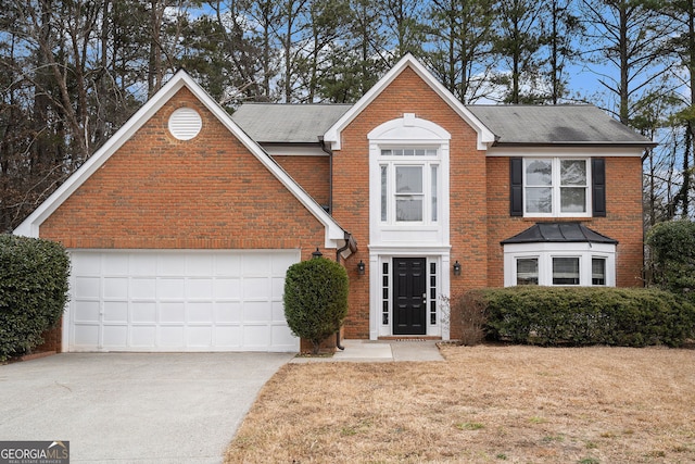 view of front property with a garage