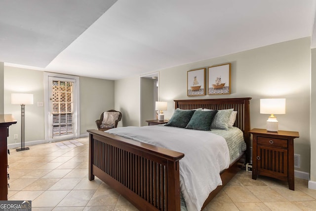 view of tiled bedroom