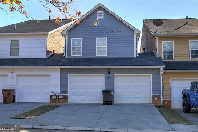 view of front of house with a garage