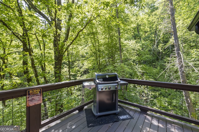 deck featuring area for grilling