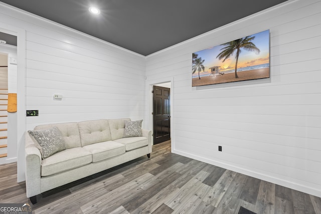 living room featuring wood-type flooring