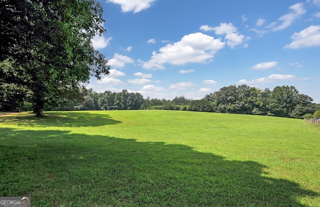 view of yard with a rural view