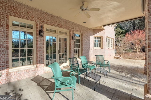 view of patio / terrace with ceiling fan