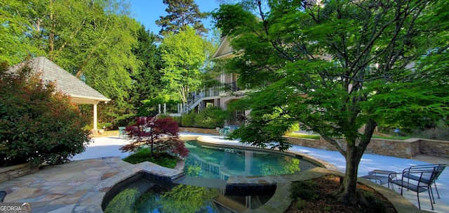 view of pool featuring a patio