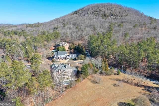 drone / aerial view with a mountain view