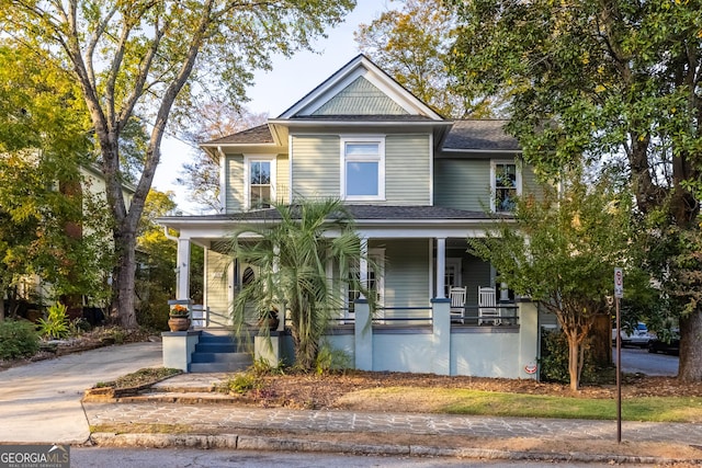 view of front of house with covered porch