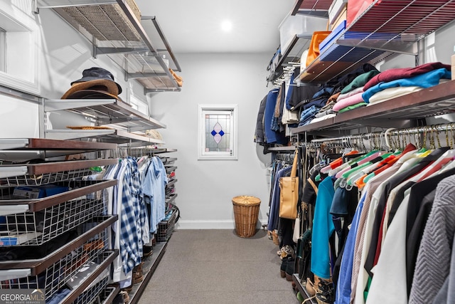 view of walk in closet