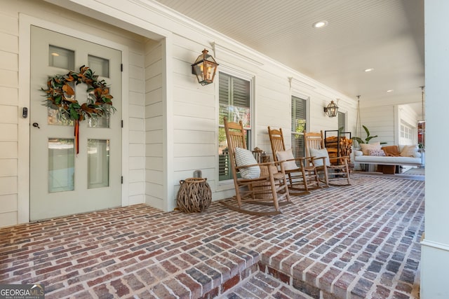 view of patio with a porch